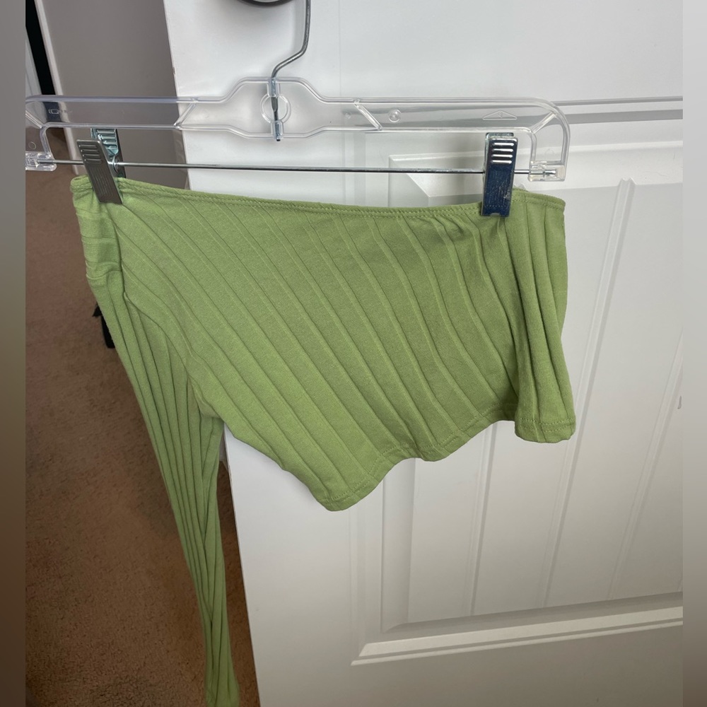 Lime Green Off the Shoulder Top